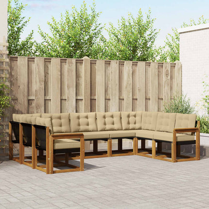 Udendørs sofagruppe 9 stk. Naturlig og Beige