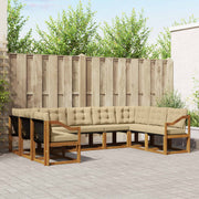 Udendørs sofagruppe med pude 9 pcs Naturlig og Beige