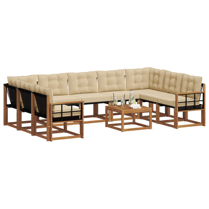 Udendørs sofagruppe 10 stk. Naturlig og Beige