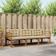 Udendørs sofagruppe med pude 3 pcs Naturlig og Beige