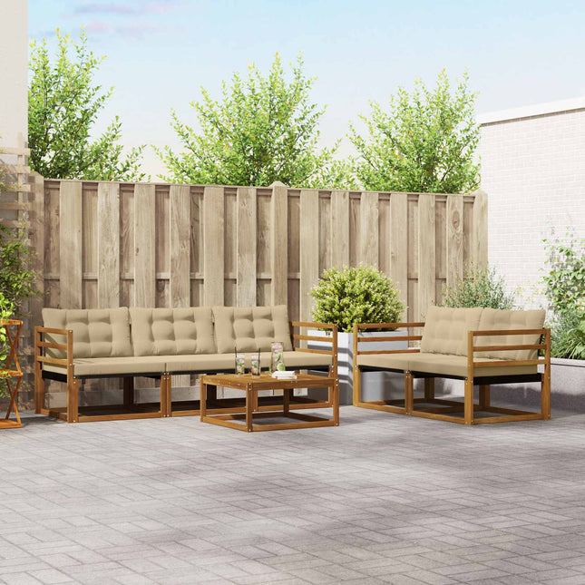 Udendørs sofagruppe 6 stk. Naturlig og Beige