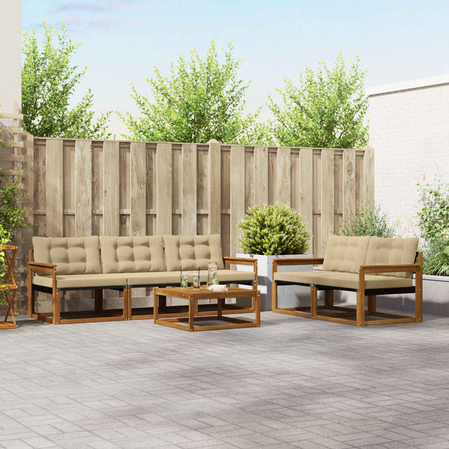 Udendørs sofagruppe 6 stk. Naturlig og Beige