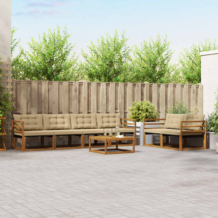 Udendørs sofagruppe 7 stk. Naturlig og Beige
