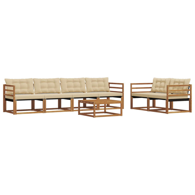 Udendørs sofagruppe 7 stk. Naturlig og Beige