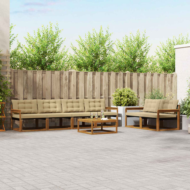Udendørs sofagruppe 7 stk. Naturlig og Beige