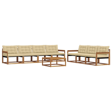 Udendørs sofagruppe med pude 8 pcs Naturlig og Beige