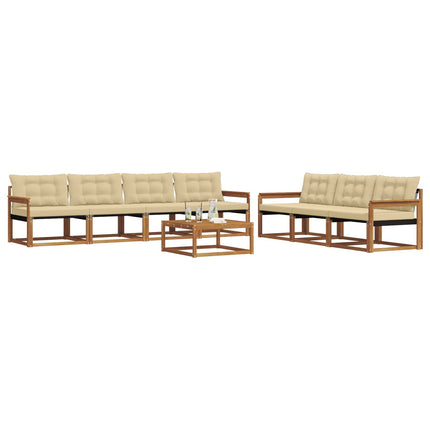 Udendørs sofagruppe med pude 8 pcs Naturlig og Beige