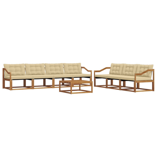 Udendørs sofagruppe med pude 8 pcs Naturlig og Beige