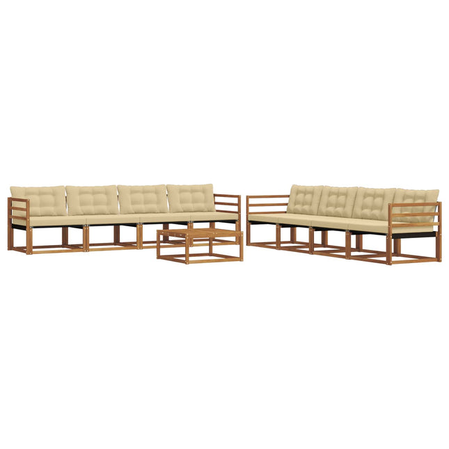 Udendørs sofagruppe 9 stk. Naturlig og Beige