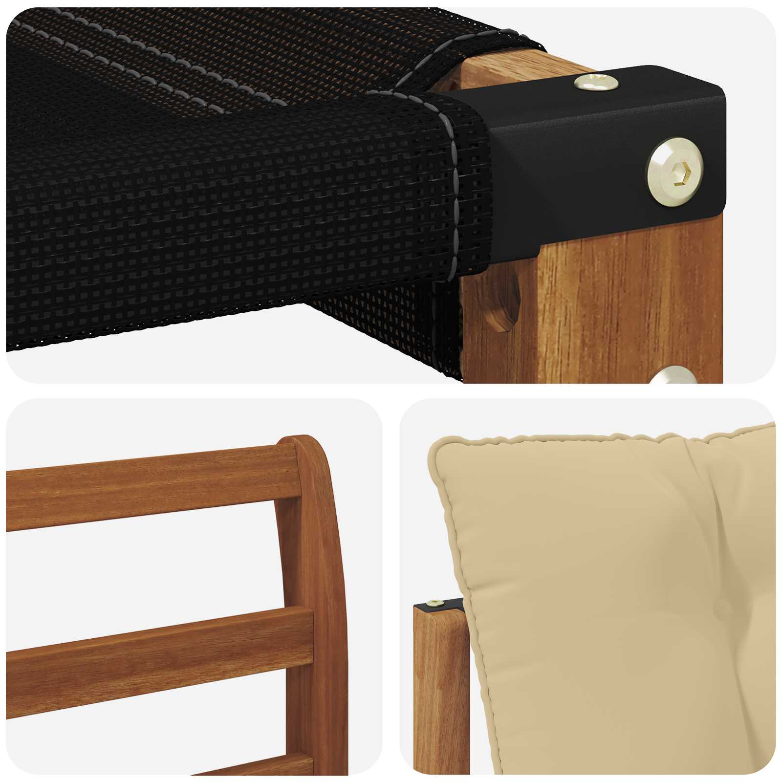 Udendørs sofagruppe med pude 5 pcs Naturlig og Beige