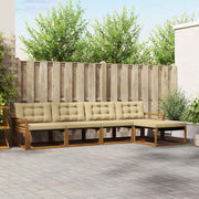Udendørs sofagruppe med pude 5 pcs Naturlig og Beige