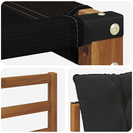 Udendørs sofagruppe med pude 4 pcs Naturlig og sort