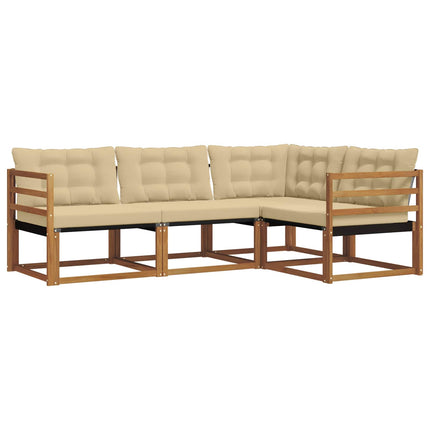 Udendørs sofagruppe 4 stk. Naturlig og Beige