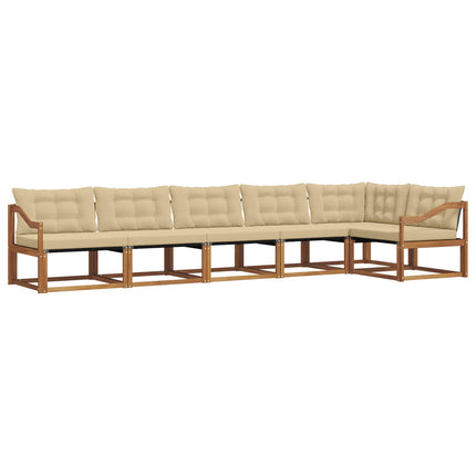 Udendørs sofagruppe 6 stk. Naturlig og Beige