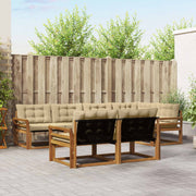 Udendørs sofagruppe med pude 7 pcs Naturlig og Beige