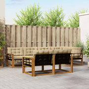 Udendørs sofagruppe med pude 7 pcs Naturlig og Beige