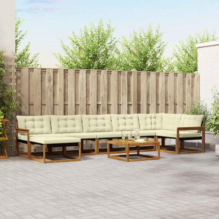 Udendørs sofagruppe 22 pcs Naturlig og Fløde Massivt Akacietræ
