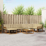 Udendørs sofagruppe 22 pcs Naturlig og Beige Massivt Akacietræ