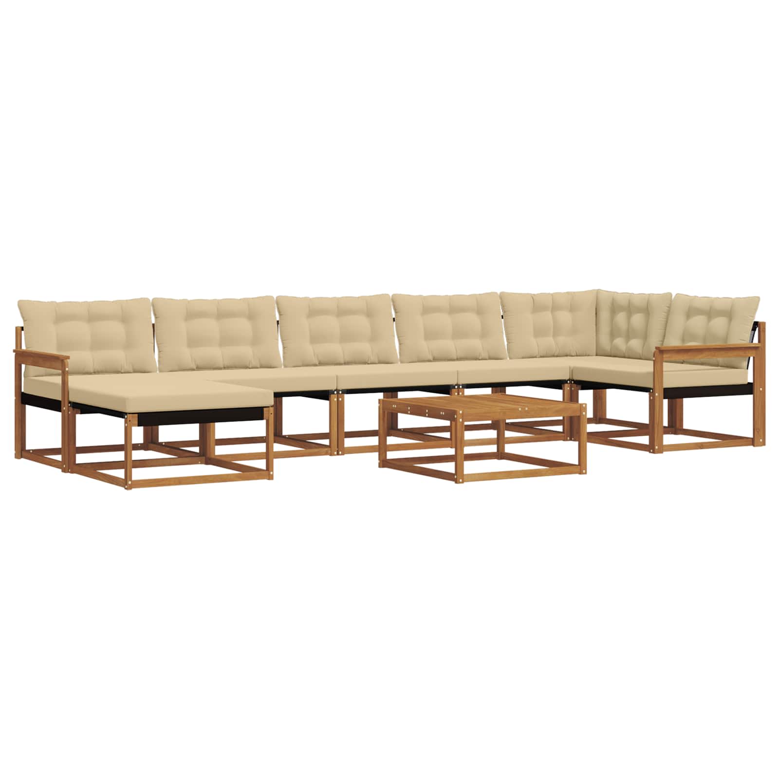 Udendørs sofagruppe 22 pcs Naturlig og Beige Massivt Akacietræ