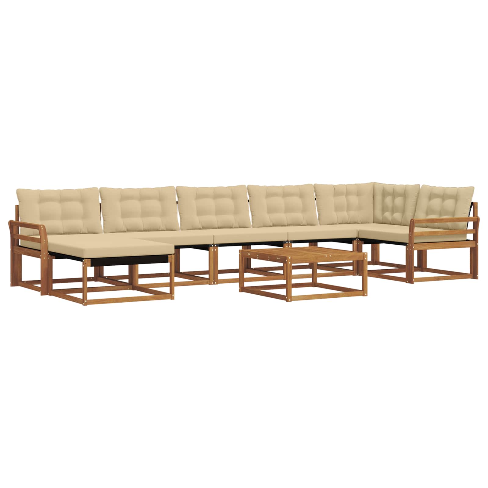 Udendørs sofagruppe 22 pcs Naturlig og Beige Massivt Akacietræ