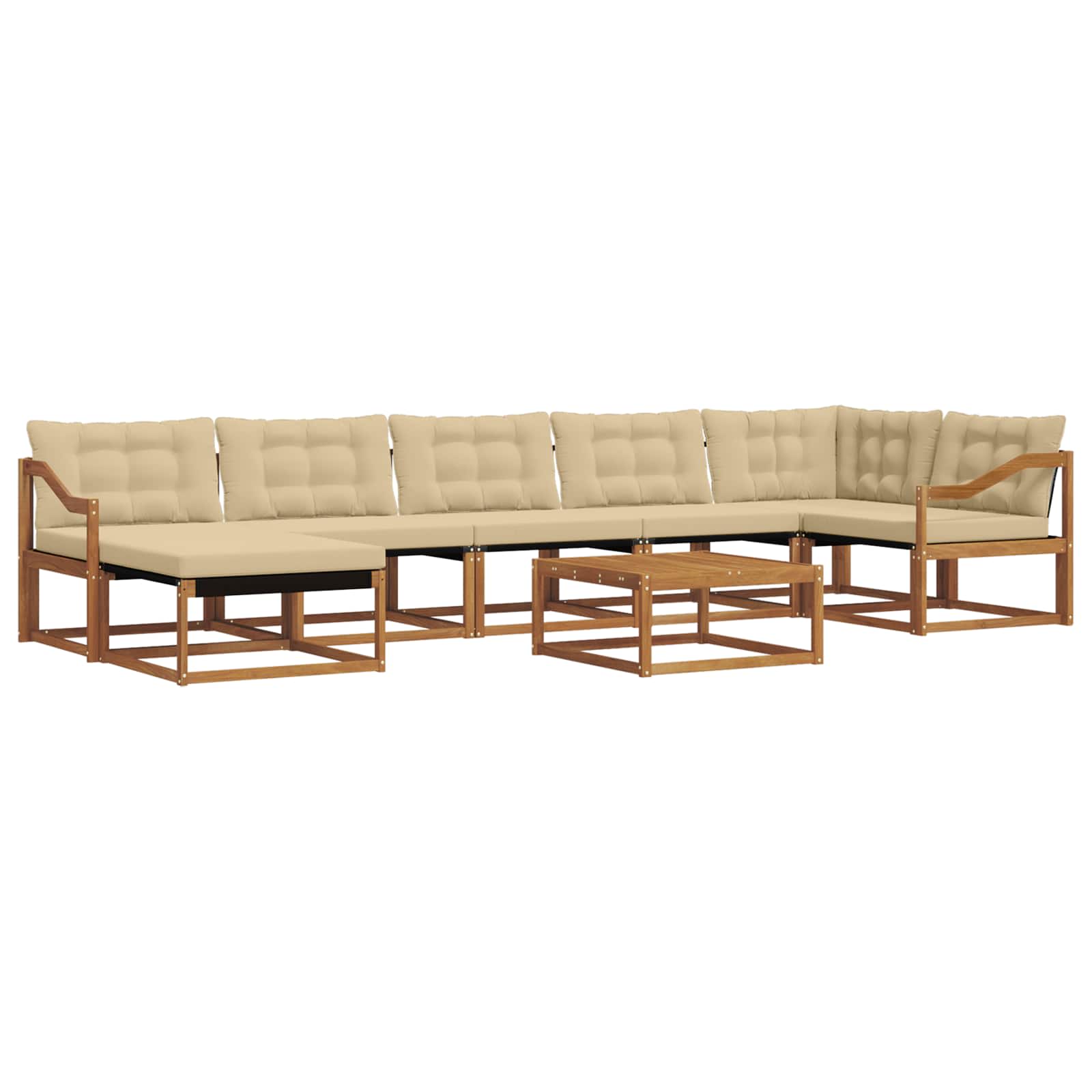 Udendørs sofagruppe 22 pcs Naturlig og Beige Massivt Akacietræ