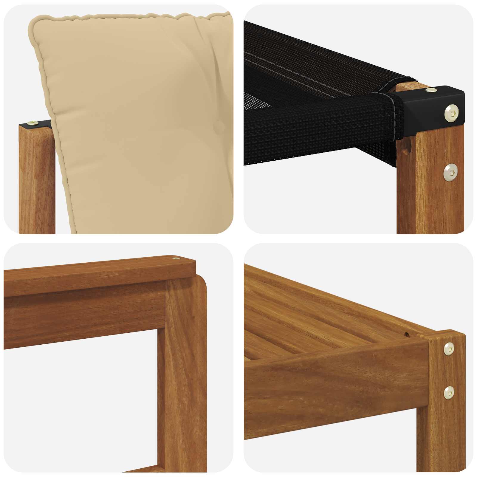 Udendørs sofagruppe 9 pcs Naturlig og Beige Massivt Akacietræ
