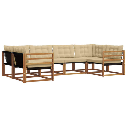 Udendørs sofagruppe 6 stk. Naturlig og Beige
