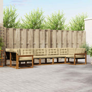 Udendørs sofagruppe med pude 7 pcs Naturlig og Beige