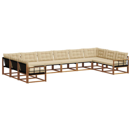 Udendørs sofagruppe 10 stk. Naturlig og Beige
