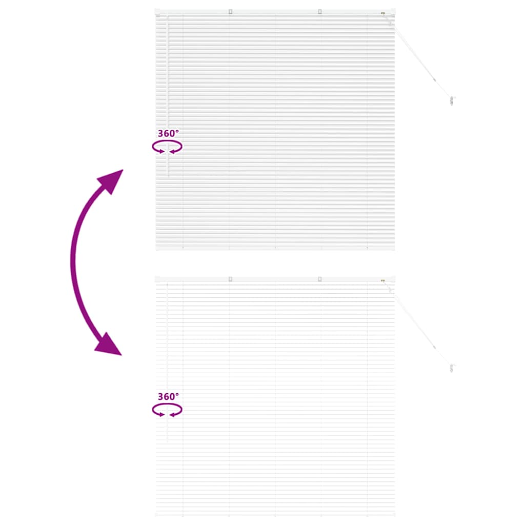 Persienner med gardiner Hvid 130 x 125 cm Aluminium