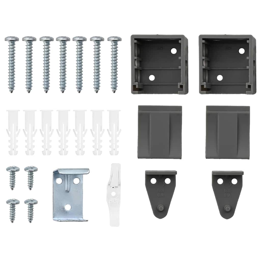 Persienner med gardiner Mørkegrå 130 x 115 cm Aluminium