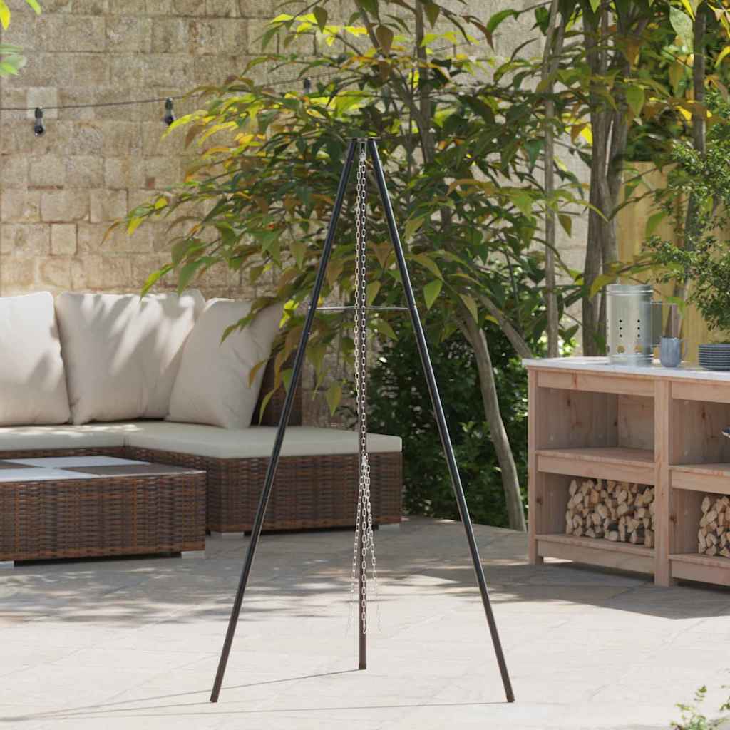 Bål tripod i stål - sort 92 × 92 × 151,5 cm