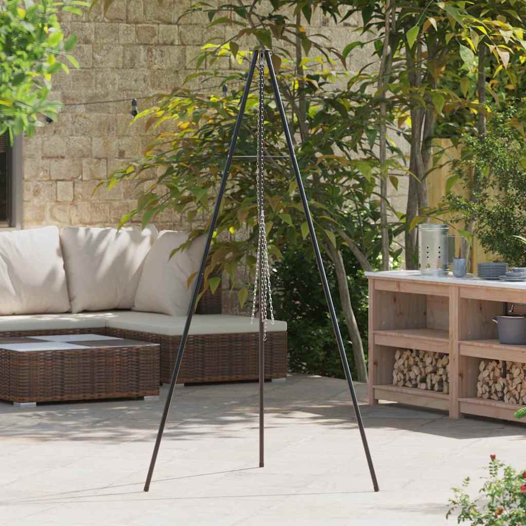 Bål tripod Sort 92 x 92 x 191,5 cm Stål billede
