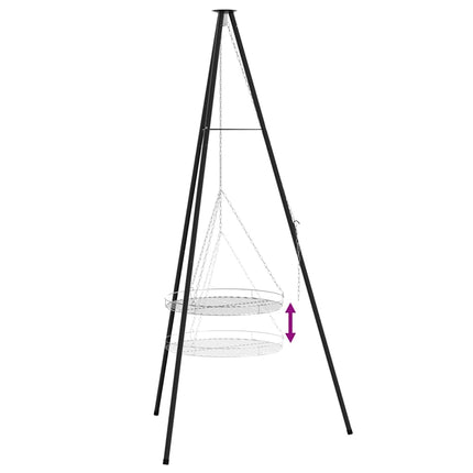 Bål tripod 2 pcs Sort Stål