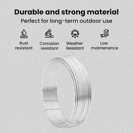 Tremmebindingswire Sølv 33 m Hurtigt dyppet galvaniseret kabel