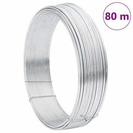 Tremmebindingswire Sølv 80 m Hurtigt dyppet galvaniseret kabel