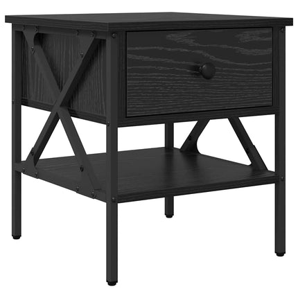 Sengebord Sort eg 40 x 42 x 45 cm Laminat træ og metal