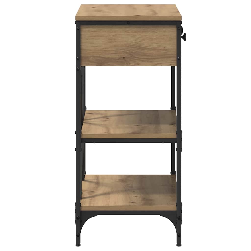 Konsolbord med skuffe med hylde Brun 100 x 34,5 x 75 cm træ