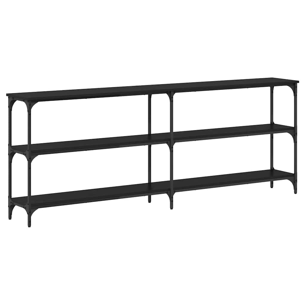 Konsolbord Sort eg 200 x 29 x 75 cm Samlet træ og metal