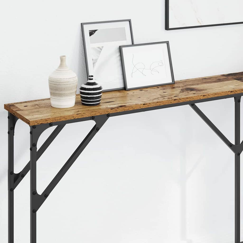 Konsolbord Gammelt træ 180 x 23 x 75 cm Laminat træ og metal