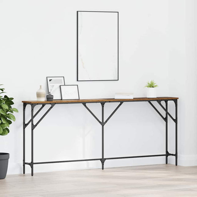 Konsolbord Gammelt træ 180 x 23 x 75 cm Laminat træ og metal