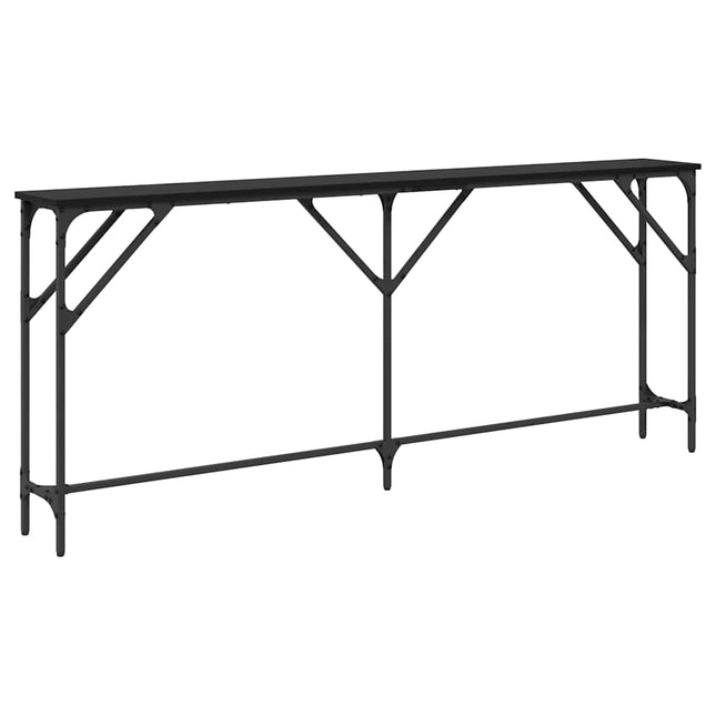 Konsolbord Sort eg 180 x 23 x 75 cm Laminat træ og metal
