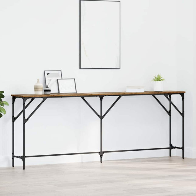 Konsolbord Gammelt træ 200 x 29 x 75 cm Laminat træ og metal