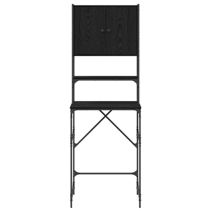Vaskemaskineskab Sort 0ak 68 x 48,5 x 194 cm Konstrueret træ