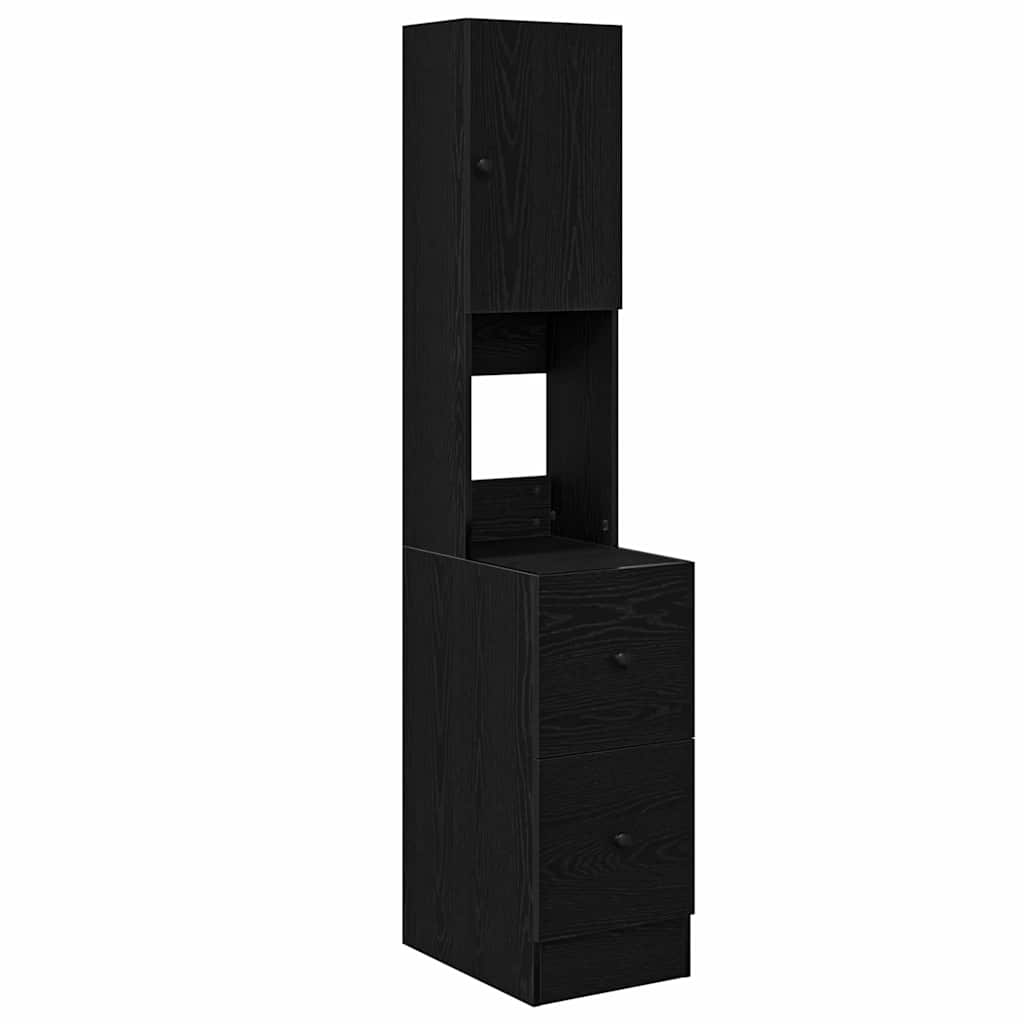 Køkken skænk med skuffe med hylde Sort eg 32 x 50 x 180 cm