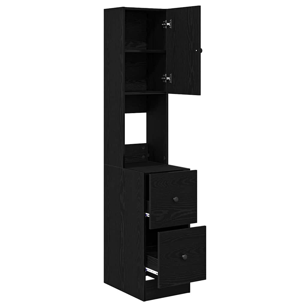 Køkken skænk med skuffe med hylde Sort eg 32 x 50 x 180 cm