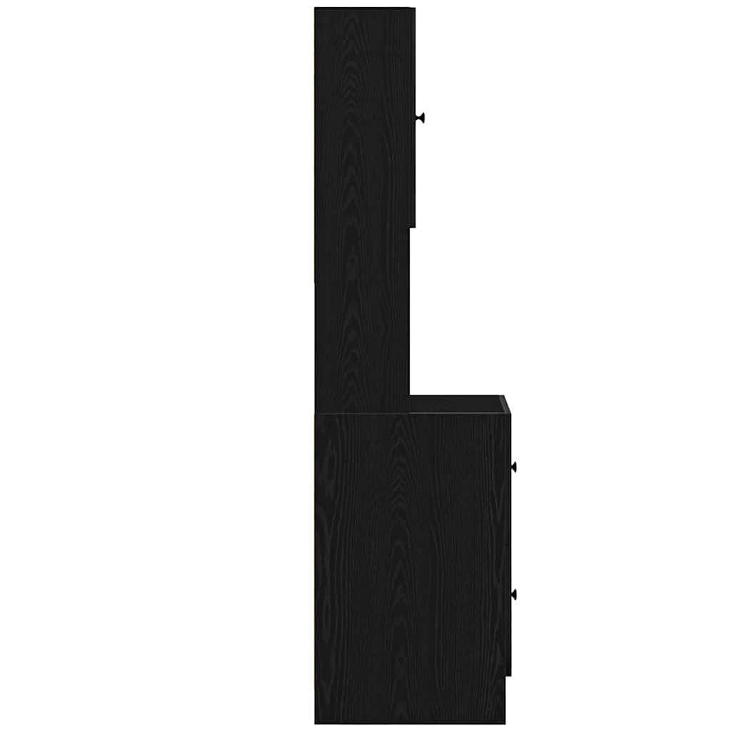 Køkken skænk med skuffe med hylde Sort eg 32 x 50 x 180 cm