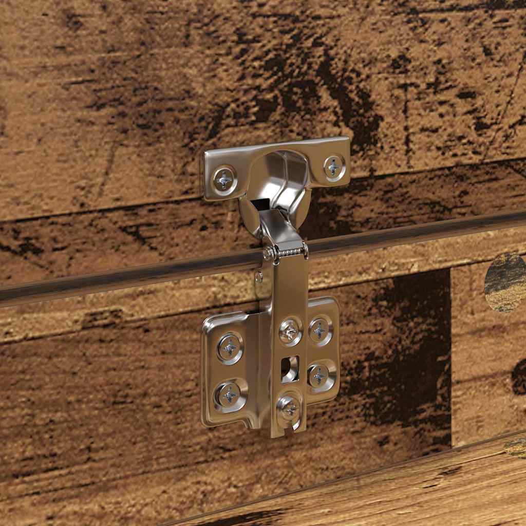 Skoskab med dør Gammelt træ 100.5 x 28 x 100 cm Konstrueret træ