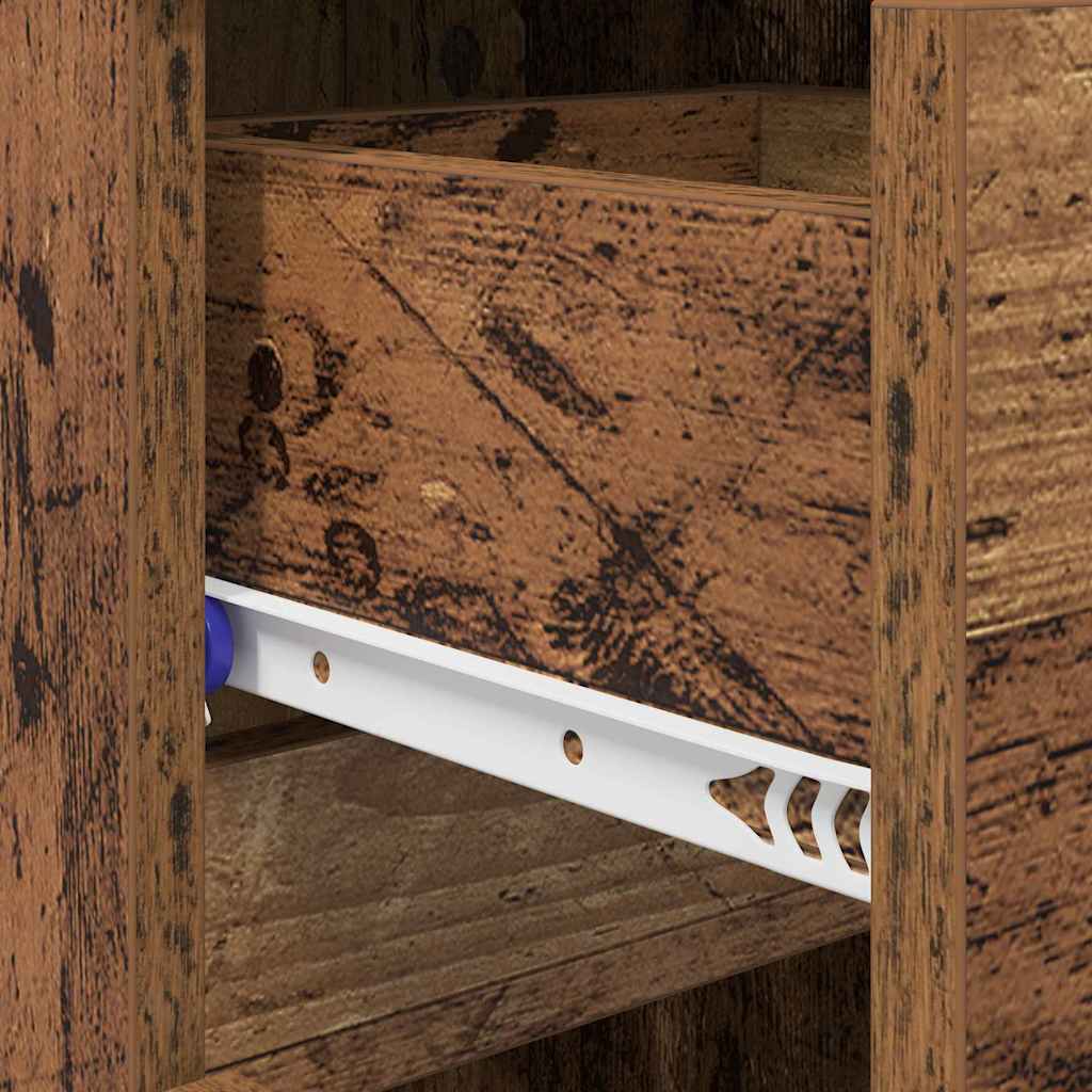 Skoskab med dør Gammelt træ 100.5 x 28 x 100 cm Konstrueret træ