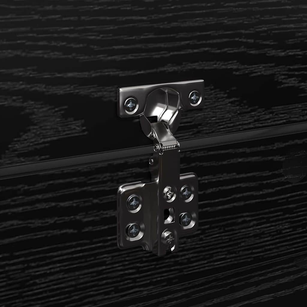 Skoskab med skuffe Sort eg 100.5 x 28 x 100 cm Konstrueret træ